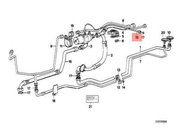 64531380727 - OEM BMW E24 COUPE COOLING SYSTEM CONNECTOR M 64531380727 NEW