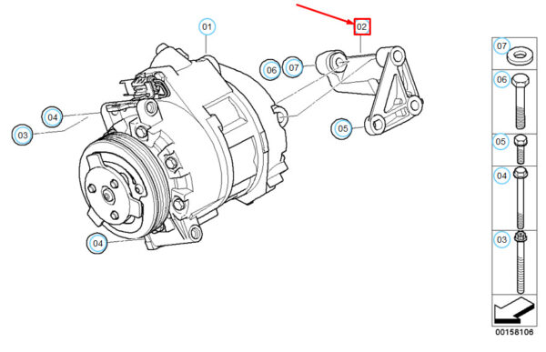64557799863 - NEW BMW X5 E70 A/C COMPRESSOR BRACKET 64557799863 7799863 OEM