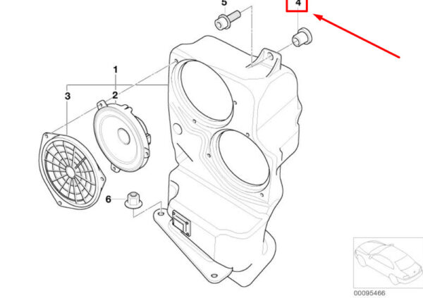 65106905660 - BMW X5 E53 decoupling blind rivet nut 65106905660 6905660 NEW original