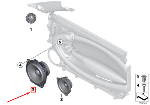 65123450757 - NEW MINI COOPER R56 MIDRANGE SPEAKER/WOOFER STEREO 65123450757 ORIGINAL