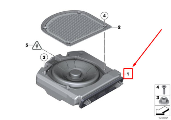 65132622665 - NEW BMW F40 HARMAN KARDON AIR CENTRAL SPEAKER BASS 65132665 2622665 ORIGINAL