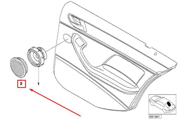65138368240 - NEW BMW 3 E46 REAR DOOR LOUDSPEAKER COVER 65138368240 8368240 ORIGINAL