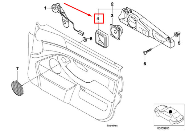 65138369578 - NEW BMW 5 E39 LOUDSPEAKER SOUND INSULATION RING 65138369578 8369578 ORIGINAL