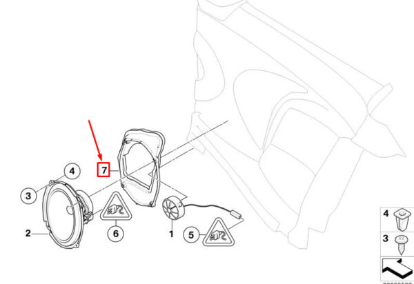 65139212071 - NEW MINI COOPER R56 REAR RIGHT SPEAKER SOUND MANUAL 65139212071 GENUINE
