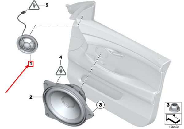 65139227248 - NEW BMW X5 E70 FRONT DOOR HIFI SYSTEM TWEETER 65139227248 9227248 ORIGINAL