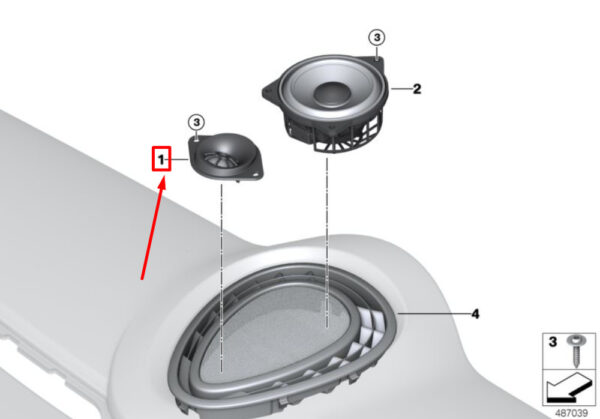 65139335308 - NEW OEM MINI COOPER F55 DASH TOP-HIFI LOUDSPEAKER TWEETER 65139335308 GENUINE