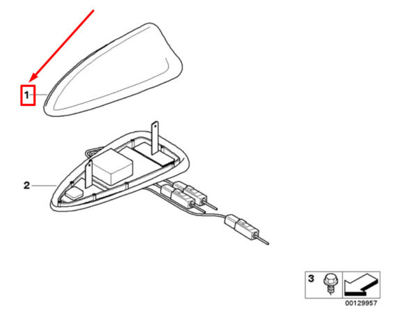 65206926461 - NEW BMW 5 E60 SHARK FIN ANTENNA 6926461 65206926461 ORIGINAL