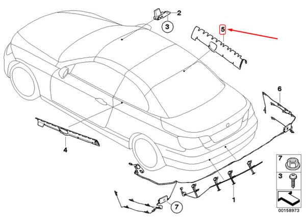 65206968652 - BMW 3 Convertible E93 Right AM/FM Antenna 65206968652 6968652 NEW GENUINE