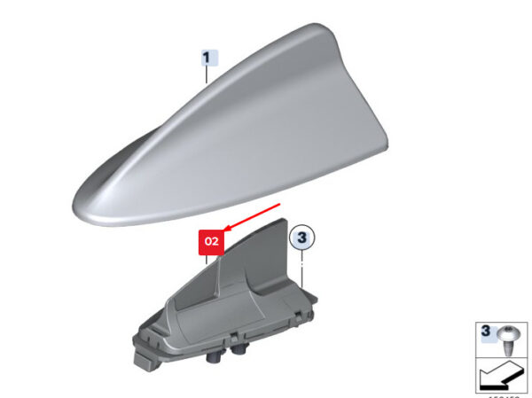 65208795961 - BMW X3 F25 roof antenna 65208795961 8795961 NEW ORIGINAL