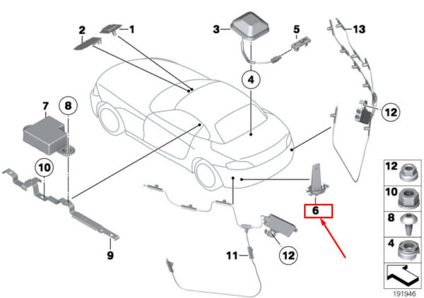 65209156745 - NEW BMW Z4 ROADSTER E89 PHONE ANTENNA 65209156745 GENUINE