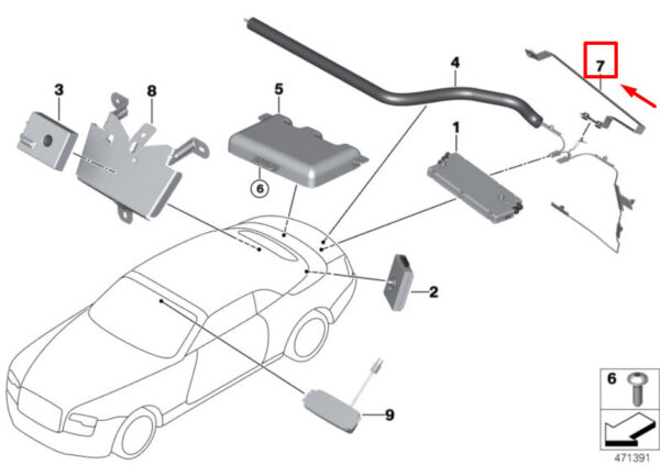 65209217162 - NEW BMW 6 CABRIO F12 AERIAL AM/DAB ANTENNA 65209217162 9217162 ORIGINAL