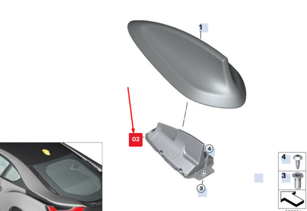 65209226894 - NEW BMW X5 F15 ROOF ANTENNA 65209226894 9226894