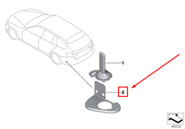 65209283639 - BMW 3 Touring F31 antenna holder for rear bumper 9283639 65209283639 NEW