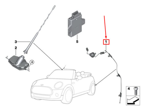 65209309999 - MINI CONVERTIBLE F57 antenna sensor 9309999 65209309999 NEW ORIGINAL