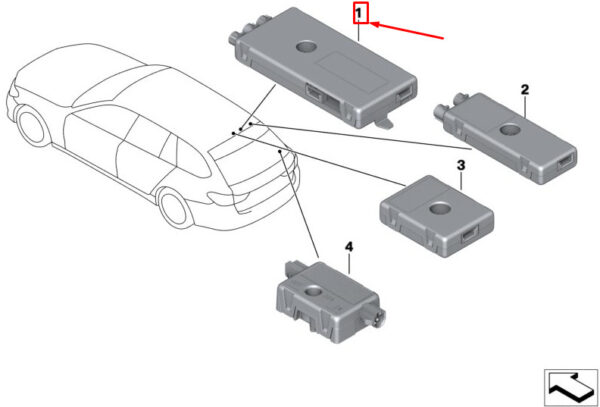 65209389561 - BMW 5 Touring G31 Diversity Antenna Amplifier 65209389561 NEW GENUINE