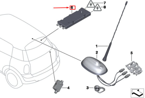 65209812999 - MINI COUNTRYMAN R60 Antenna Amplifier Diversity 65209812999 NEW GENUINE