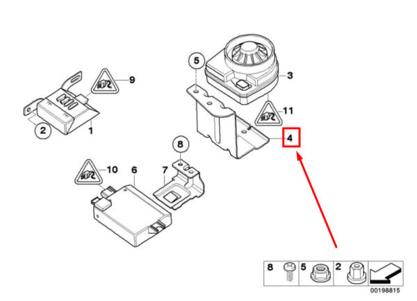 65756937448 - NEW BMW Z4 COUPE E86 ALTERNATIVE POWER SIREN BRACKET 65756937448 6937448