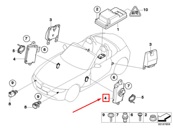 65776961411 - NEW BMW Z4 ROADSTER E85 FRONT IMPACT SENSOR 65776961411 6961411 ORIGINAL