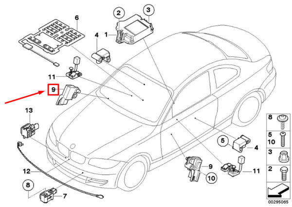 65779125898 - BMW 1 Coupe E82 Front Seat Position Sensor 65779125898 9125898 NEW Genuine
