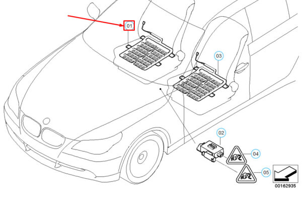 65779154961 - NEW BMW 5 SERIES E60 FRONT SEAT MAT SENSOR 65779154961 9154961