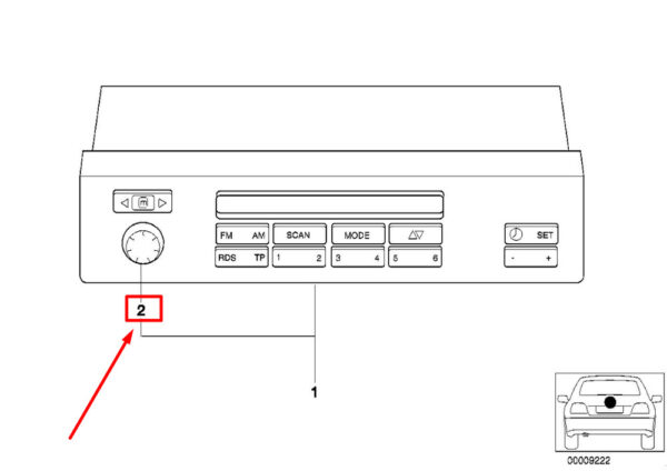 65828372163 - NEW BMW E39 MULTI INFORMA. DISPLAY VOLUME/POWER BUTTON 8372163 65828372163