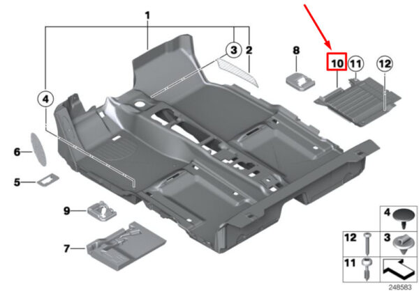 65902757780 - MINI COOPER R56 Right Multifunction Box Lid 65902757780 NEW REAL