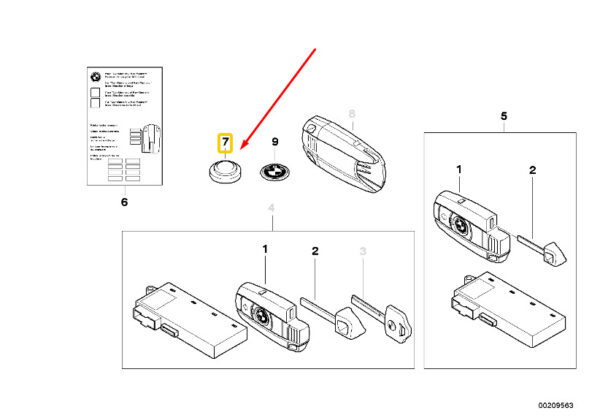 66126912985 - MINI BMW E81 E66 R56 Battery Key 3.2V Button Cell Radio Remote Gold
