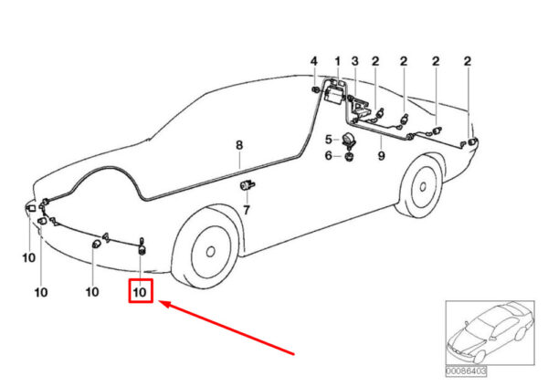 66206989085 - BMW 5 E60 ultrasonic sensor 66206989085 6989085 NEW ORIGINAL