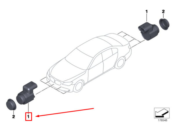 66209162930 - BMW 3 E90 PDC sensor 9162930 66209162930 NEW ORIGINAL