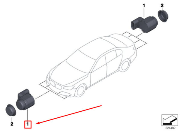 66209233034 - BMW 7 F01, F02 parking aid sensor 66209233034 9233034 NEW ORIGINAL
