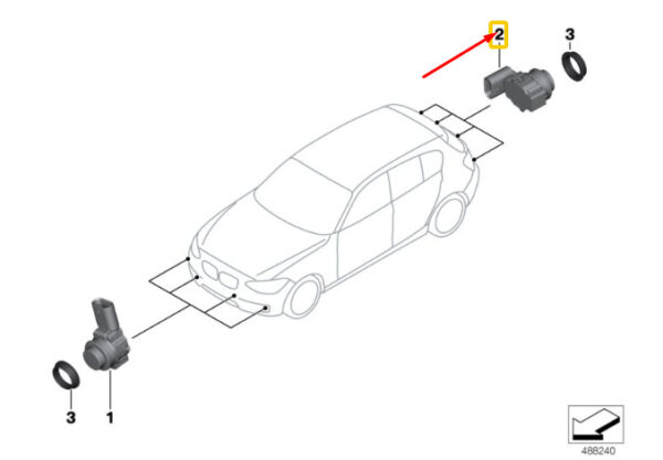 66209261607 - BMW 1 F20 rear parking sensor 66209261607 NEW ORIGINAL