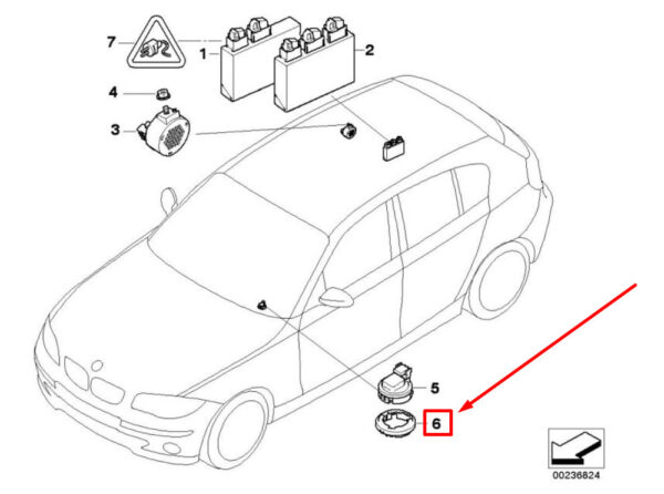 66216938079 - BMW 3 E90 ADAPTER PDC SPEAKER 66216938079 6938079 NEW GENUINE