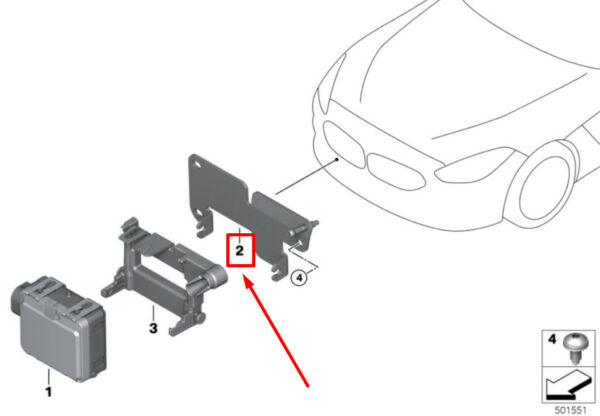 66316883739 - NEW BMW G29 CRUISE CONTROL DISTANCE SENSOR MOUNT 6883739 66316883739 ORIGINAL