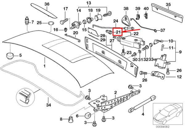 67118361869 - NEW BMW 3 COMPACT E36 CONNECTOR 8361869 67118361869 ORIGINAL