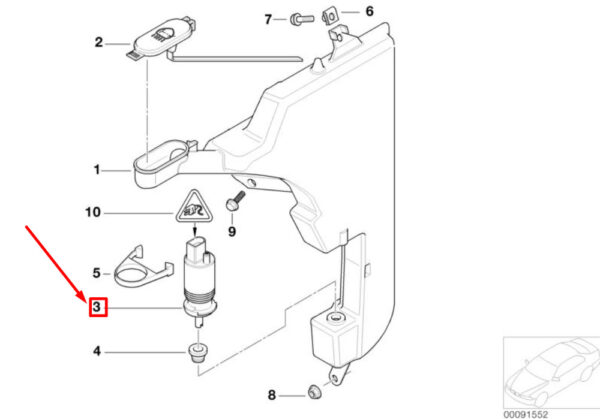 67128377428 - NEW OEM MINI CABRIO R52 HEADLIGHT WASHER HIGH PRESSURE PUMP 67128377428 GENUINE