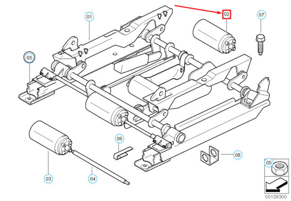 67318401838 - NEW BMW Z3 E36 ACTUATOR FRONT RIGHT VERTICAL SEAT ADJUSTMENT 67318401838