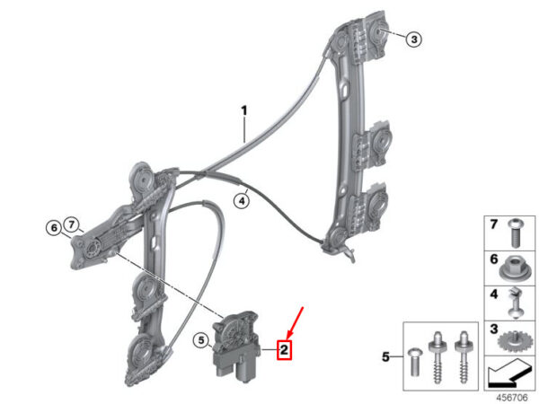 67627405701 - MINI COOPER F55 FRONT LEFT DOOR WINDOW MOTOR 67627405701 NEW GENUINE