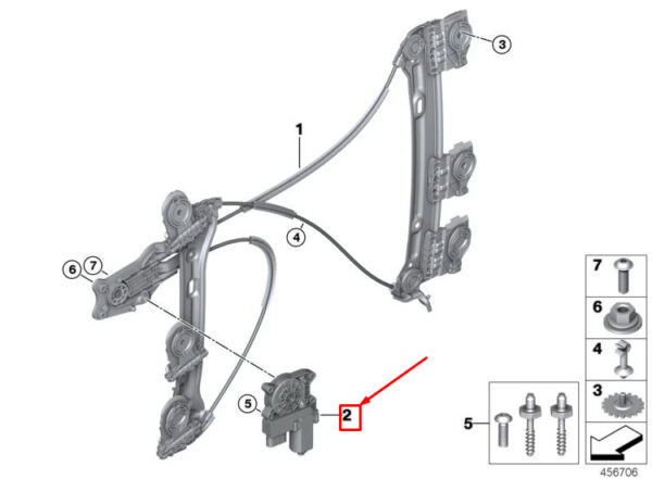 67627413050 - MINI COUNTRYMAN F60 FRONT RIGHT WINDOW REGULATOR MOTOR 67627413050 NEW GENUINE