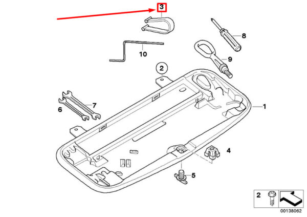 71111180244 - NEW BMW 5 E60 ADDITIONAL TOOL STAND 1180244 711180244 ORIGINAL