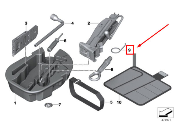 71111507294 - NEW MINI CONVERTIBLE F57 HUB CAP PULLER 711507294 1507294 GENUINE