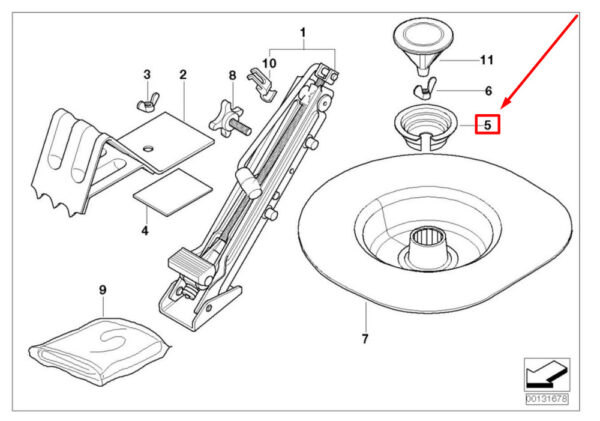 71151096732 - NEW BMW 3 E46 SPARE WHEEL BRACKET 71151096732 1096732 GENUINE