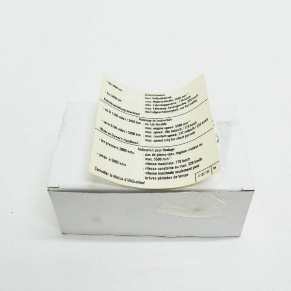 71212122135 - NEW BMW E39 E46 E60 E61N RUN IN INSTRUCTION BADGE EMBLEM 2122135 71212122135 OEM