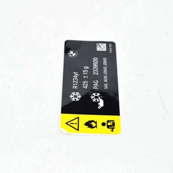 71236832284 - NEW BMW X3 F25 COOLANT AC STICKER LABEL 71236832284 ORIGINAL