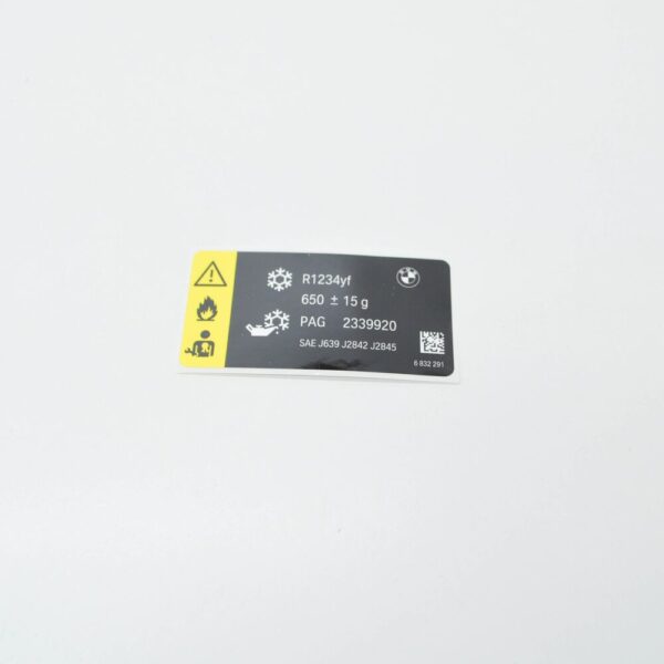 71236832291 - NEW BMW 5 G30 COOLANT LABEL 71236832291 6832291 ORIGINAL