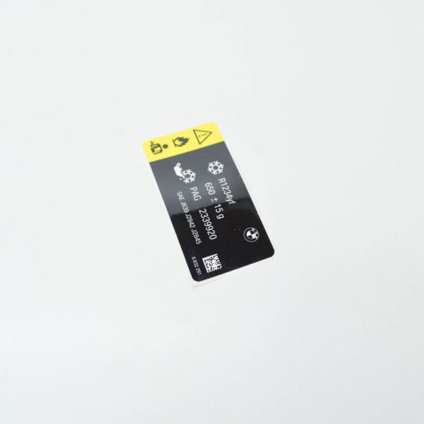 71236832291 - NEW BMW 5 G30 COOLANT LABEL 71236832291 6832291 ORIGINAL