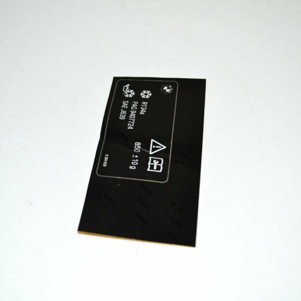 71239384628 - NEW BMW 5 GT F07 SPECIFICATIONS COOLANT LABEL 71239384628 9384628 10-18 ORIGINAL