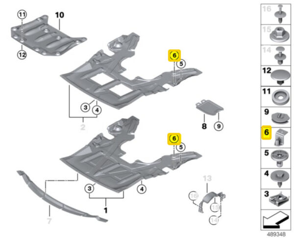 07147329122 - NEW BMW 1 2 3 4 SERIES ENGINE UNDERHOOD SHIELD CLIP 07147329122 ORIGINAL