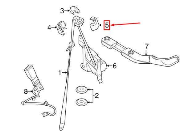 72112758938 - MINI COUPE R58 REAR RIGHT LOWER SEAT BELT COVER 72112758938 GENUINE