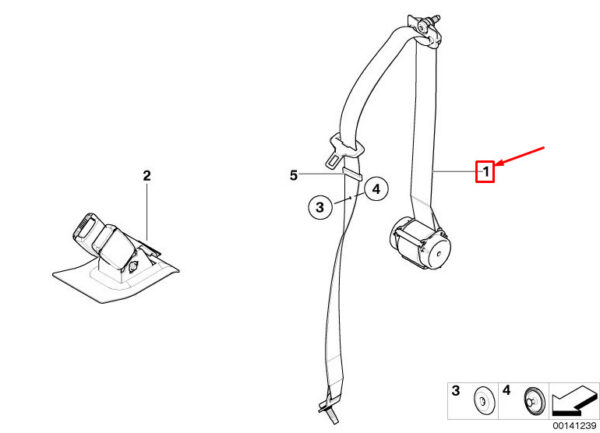 72117073493 - MINI CONVERTIBLE R52 REAR UPPER SEAT BELT 7073493 72117073493 NEW GENUINE