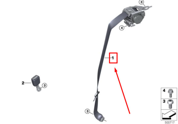 72117491735 - NEW BMW 8 COUPE G15 REAR UPPER SEAT BELT 72117491735 7491735 ORIGINAL
